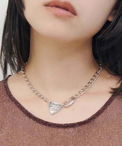 GOLDY(ゴールディ)の「【GOLDY】 ルーカス ハート ID プレート ネックレス 3250401(ネックレス・レディース・シルバー系1/シルバー/ゴールド・FREE)」の1枚目の写真
