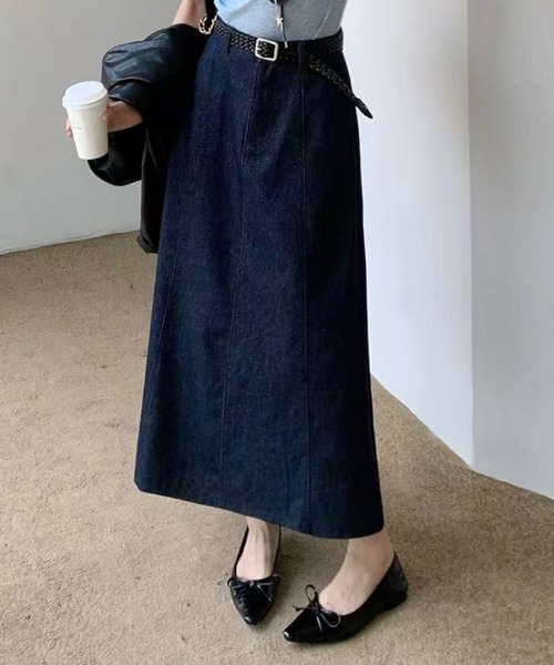 Lace Ladies（レースレディース）の「ベルト付き ハイウエスト マキシ丈 Aライン スカート（スカート・レディース・ベージュ/ネイビー/ブラウン/ブラック・FREE）」の13枚目の写真