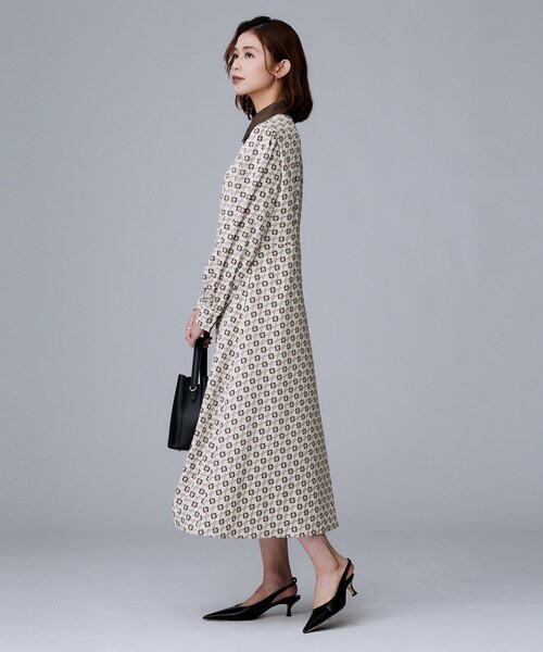 セール】【ウエストリボン/前開きボタン/レトロモダン】チェーン柄