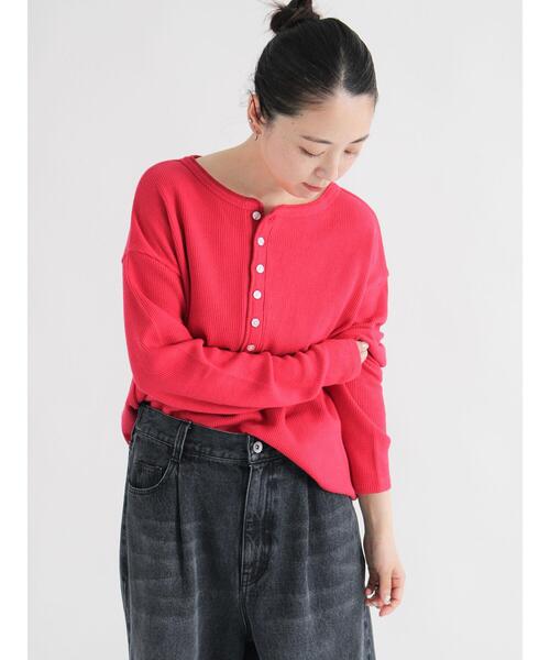 sm2rhythm(サマンサモスモスリズム)の「前後2wayヘンリーネックプルオーバー(Tシャツ/カットソー・レディース・レッド/キナリ/ブラック・F)」の3枚目の写真