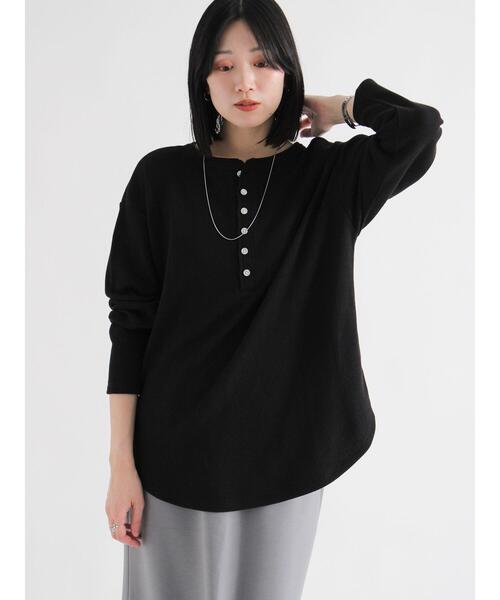 sm2rhythm(サマンサモスモスリズム)の「前後2wayヘンリーネックプルオーバー(Tシャツ/カットソー・レディース・レッド/キナリ/ブラック・F)」の12枚目の写真