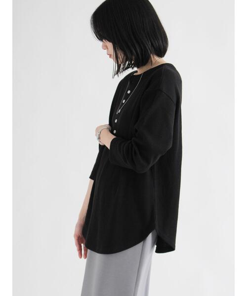 sm2rhythm(サマンサモスモスリズム)の「前後2wayヘンリーネックプルオーバー(Tシャツ/カットソー・レディース・レッド/キナリ/ブラック・F)」の13枚目の写真
