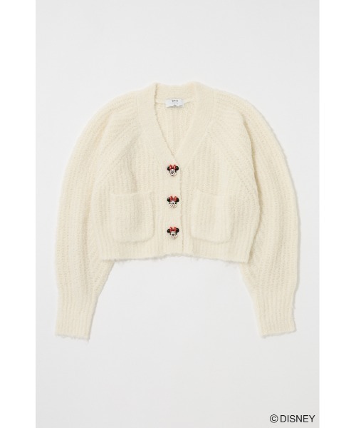 MD FACE BUTTON CD / MINNIE / フェイスボタンカーディガン / ミニー