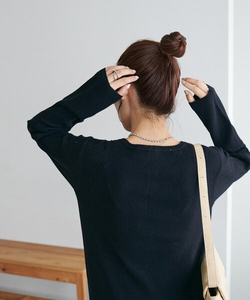 DISCOAT（ディスコート）の「モチモチリブヘンリーワンピース《WEB限定カラーあり》（ワンピース・レディース・チャコールグレー/ブラック/ライトベージュ/モカ・TM/PS/MEDIUM）」の12枚目の写真