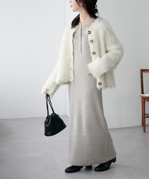 モチモチリブヘンリーワンピース《WEB限定カラーあり》（ワンピース