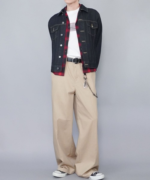 SPINNS（スピンズ）の「チノパンツ/バギーワイドシルエット（チノパンツ・メンズ・ブラック/カーキ/ベージュ・L/M）」の11枚目の写真