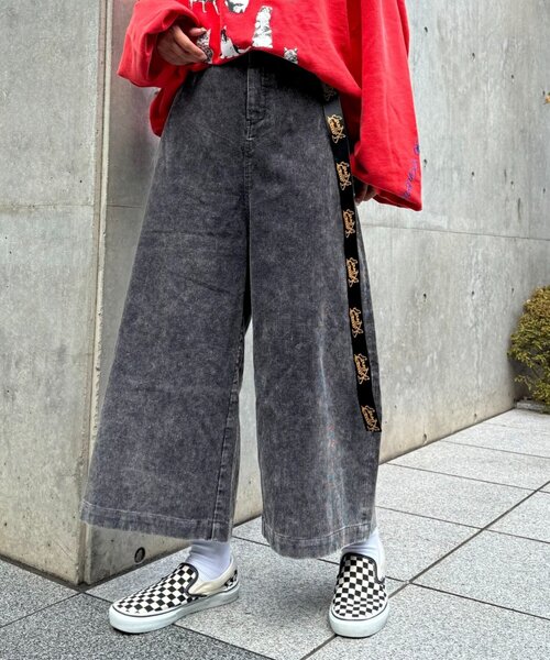 SOUNDS GOOOOD】製品染めコーデュロイベルテッドクロップドスケーター