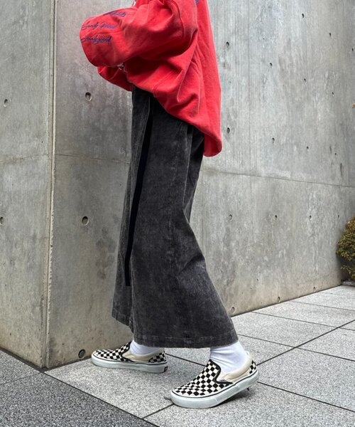 セール】【SOUNDS GOOOOD】製品染めコーデュロイベルテッドクロップド