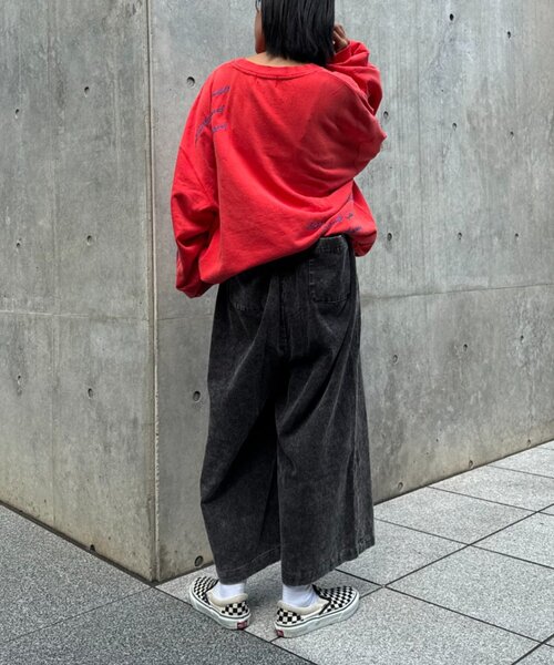 SOUNDSGOOOOD（サウンズグッド）の「【SOUNDS GOOOOD】製品染めコーデュロイベルテッドクロップドスケーターパンツ（その他パンツ・レディース・ブラック・ONE SIZE）」の8枚目の写真