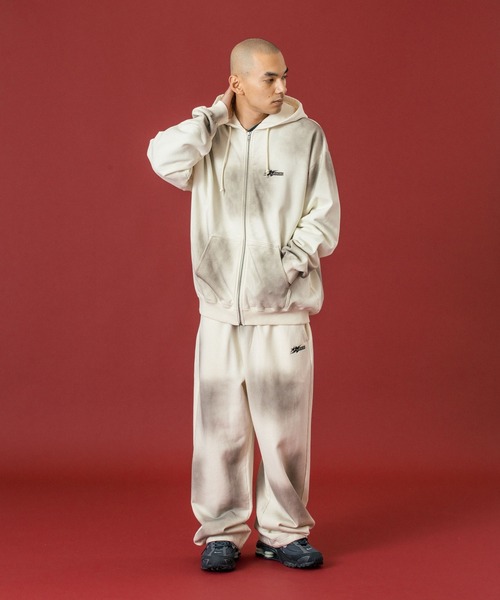 SPRAY DYED ZIP UP HOODED SWEATSHIRT（パーカー）｜XLARGE