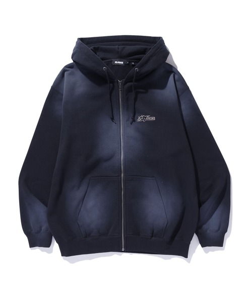 SPRAY DYED ZIP UP HOODED SWEATSHIRT（パーカー）｜XLARGE