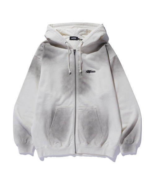 SPRAY DYED ZIP UP HOODED SWEATSHIRT（パーカー）｜XLARGE