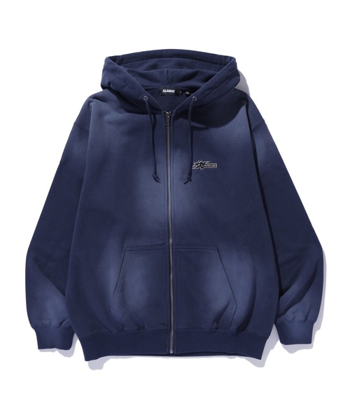 SPRAY DYED ZIP UP HOODED SWEATSHIRT（パーカー）｜XLARGE