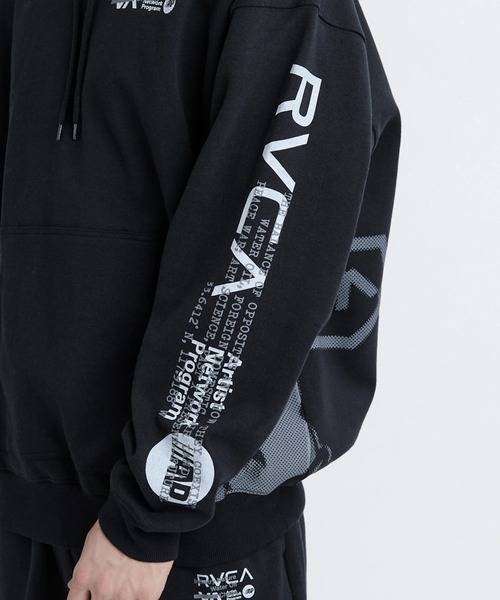 RVCA（ルーカ）の「RVCA メンズ OVER PRINT HD パーカー 【2025年秋冬モデル】/ルーカバックプリントプルオーバーパーカー・フーディー（パーカー・メンズ・ヘザーグレー/ブラック・SMALL/MEDIUM/LARGE/X-LARGE）」の6枚目の写真