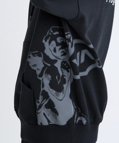 RVCA（ルーカ）の「RVCA メンズ OVER PRINT HD パーカー 【2025年秋冬モデル】/ルーカバックプリントプルオーバーパーカー・フーディー（パーカー・メンズ・ヘザーグレー/ブラック・SMALL/MEDIUM/LARGE/X-LARGE）」の7枚目の写真