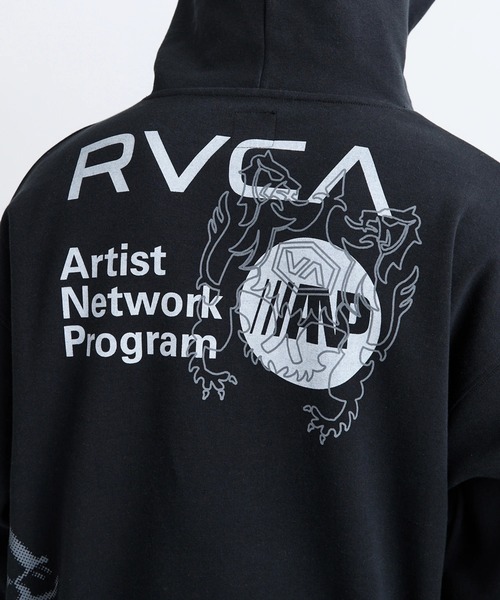 RVCA（ルーカ）の「RVCA メンズ OVER PRINT HD パーカー 【2025年秋冬モデル】/ルーカバックプリントプルオーバーパーカー・フーディー（パーカー・メンズ・ヘザーグレー/ブラック・SMALL/MEDIUM/LARGE/X-LARGE）」の8枚目の写真