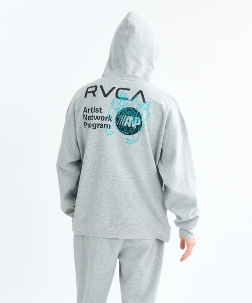 RVCA（ルーカ）の「RVCA メンズ OVER PRINT HD パーカー 【2025年秋冬モデル】/ルーカバックプリントプルオーバーパーカー・フーディー（パーカー・メンズ・ヘザーグレー/ブラック・SMALL/MEDIUM/LARGE/X-LARGE）」の9枚目の写真