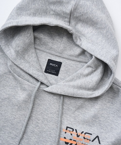 RVCA（ルーカ）の「RVCA メンズ OVER PRINT HD パーカー 【2025年秋冬モデル】/ルーカバックプリントプルオーバーパーカー・フーディー（パーカー・メンズ・ヘザーグレー/ブラック・SMALL/MEDIUM/LARGE/X-LARGE）」の3枚目の写真