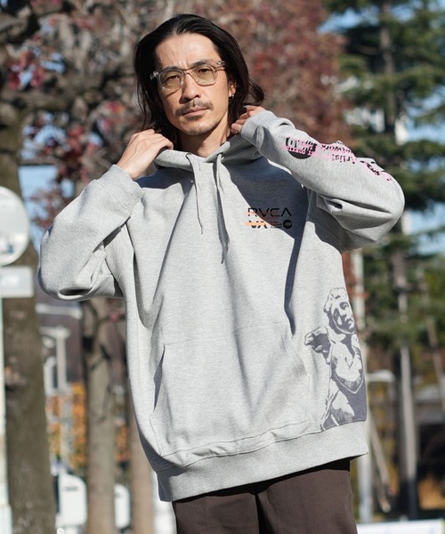 RVCA(ルーカ)の「RVCA メンズ OVER PRINT HD パーカー 【2025年秋冬モデル】/ルーカバックプリントプルオーバーパーカー・フーディー(パーカー・メンズ・ヘザーグレー/ブラック・SMALL/MEDIUM/LARGE/X-LARGE)」の16枚目の写真