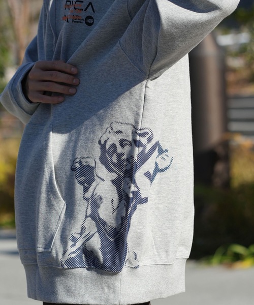 RVCA(ルーカ)の「RVCA メンズ OVER PRINT HD パーカー 【2025年秋冬モデル】/ルーカバックプリントプルオーバーパーカー・フーディー(パーカー・メンズ・ヘザーグレー/ブラック・SMALL/MEDIUM/LARGE/X-LARGE)」の18枚目の写真