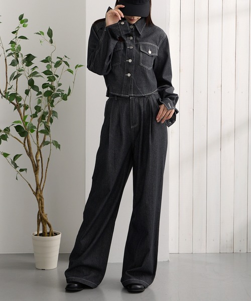 セール】【再入荷】＼これだけでコーデが決まる♪／デニムセットアップ