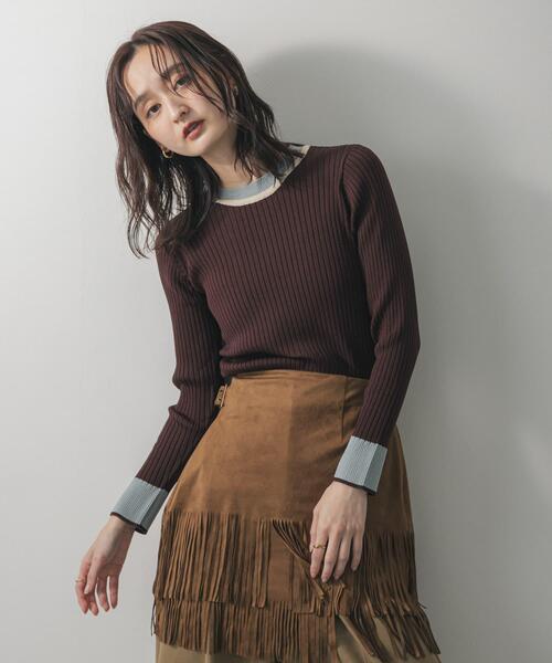 セール】『WEB限定』バイカラーコンパクトセーター（ニット/セーター