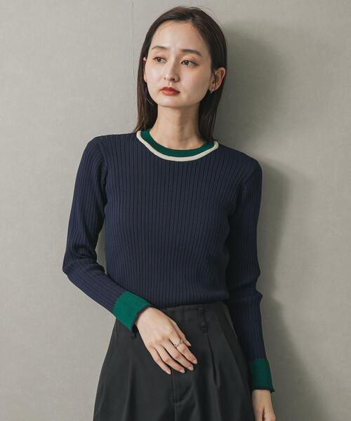 セール】『WEB限定』バイカラーコンパクトセーター（ニット