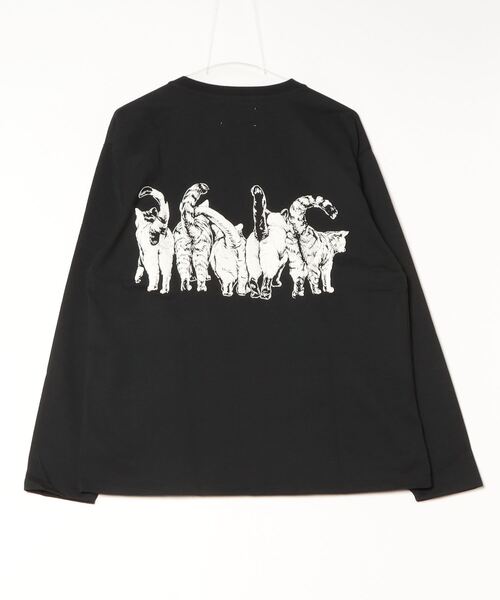 CORISCO(コリスコ)の「度詰め天竺 アニマル前後 プリント 長袖Tシャツ 猫 キャット CORISCO(Tシャツ/カットソー・メンズ・ブラック系1/ブラック系2/ホワイト系1/ホワイト系2・M/L/LL)」の6枚目の写真