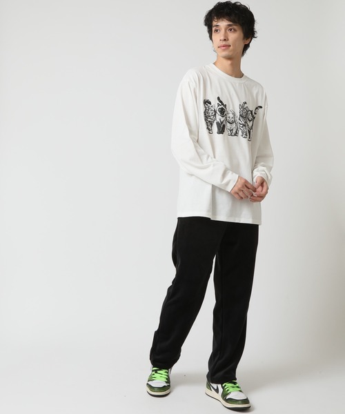 CORISCO(コリスコ)の「度詰め天竺 アニマル前後 プリント 長袖Tシャツ 猫 キャット CORISCO(Tシャツ/カットソー・メンズ・ブラック系1/ブラック系2/ホワイト系1/ホワイト系2・M/L/LL)」の13枚目の写真