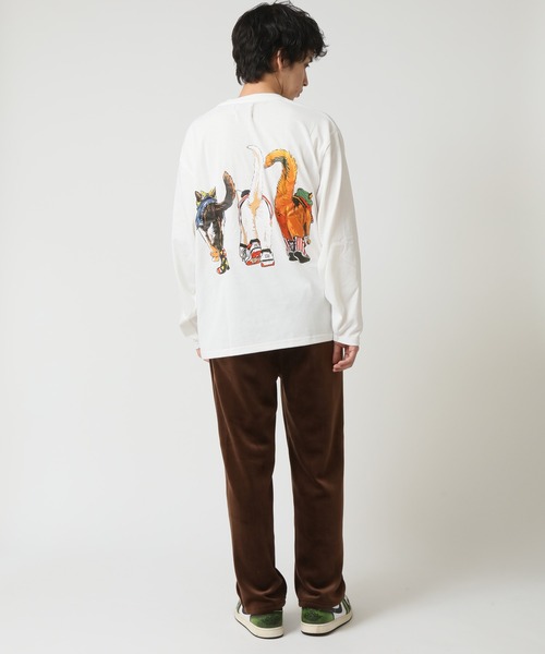 CORISCO(コリスコ)の「度詰め天竺 アニマル前後 プリント 長袖Tシャツ 猫 キャット CORISCO(Tシャツ/カットソー・メンズ・ブラック系1/ブラック系2/ホワイト系1/ホワイト系2・M/L/LL)」の10枚目の写真