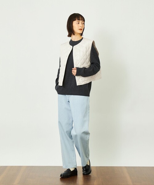MACKINTOSH PHILOSOPHY（ﾏｯｷﾝﾄｯｼｭ ﾌｨﾛｿﾌｨｰ）の「GREY LABEL【FELTON VEST（フェルトンベスト）】（ベスト・レディース・ブラック/ブルー/オフホワイト・2）」の4枚目の写真