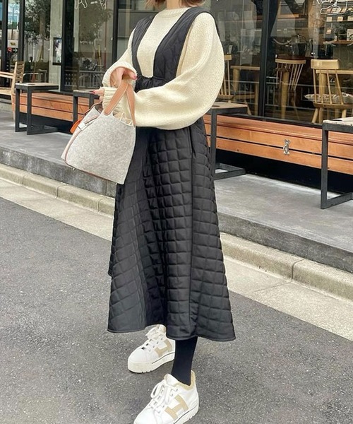 ST.ROONEY(セントルーニー)の「キルティングサロペット【低身長・小柄女性向け】(サロペット/オーバーオール・レディース・ブラック・XS)」の2枚目の写真