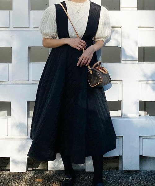 ST.ROONEY(セントルーニー)の「キルティングサロペット【低身長・小柄女性向け】(サロペット/オーバーオール・レディース・ブラック・XS)」の5枚目の写真