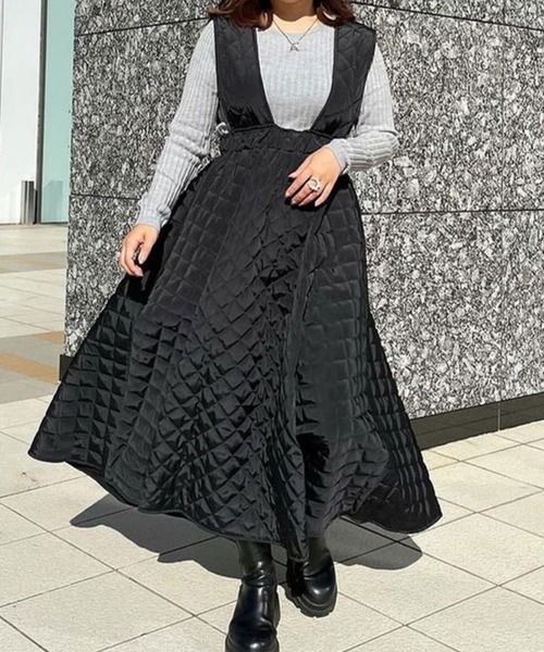 ST.ROONEY(セントルーニー)の「キルティングサロペット【低身長・小柄女性向け】(サロペット/オーバーオール・レディース・ブラック・XS)」の6枚目の写真