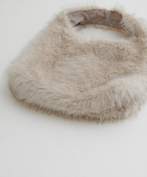 natural couture(ナチュラルクチュール)の「ワンハンドルファーBAG(トートバッグ・レディース・アイボリー/ブラウン・FREE)」の10枚目の写真