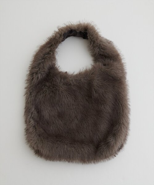 natural couture(ナチュラルクチュール)の「ワンハンドルファーBAG(トートバッグ・レディース・アイボリー/ブラウン・FREE)」の11枚目の写真