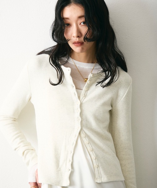 Lutim by u(ルチバイユー)の「Multi-Rib Cardigan/マルチリブカーディガン(カーディガン/ボレロ・レディース・ブラウン/グレー/ナチュラル/ブラック・FREE)」の7枚目の写真