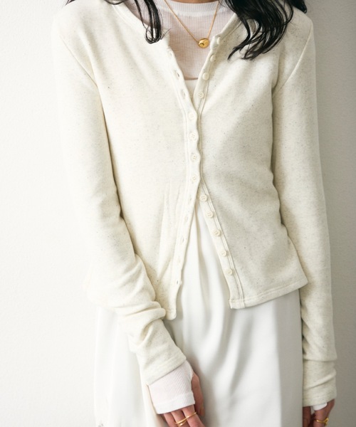 Lutim by u(ルチバイユー)の「Multi-Rib Cardigan/マルチリブカーディガン(カーディガン/ボレロ・レディース・ブラウン/グレー/ナチュラル/ブラック・FREE)」の8枚目の写真