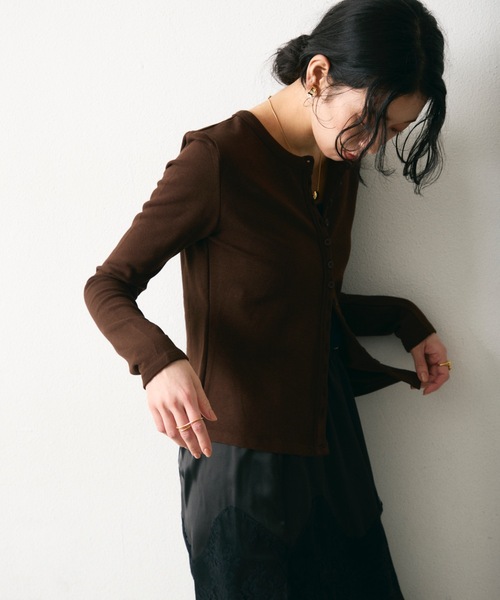 Lutim by u(ルチバイユー)の「Multi-Rib Cardigan/マルチリブカーディガン(カーディガン/ボレロ・レディース・ブラウン/グレー/ナチュラル/ブラック・FREE)」の21枚目の写真