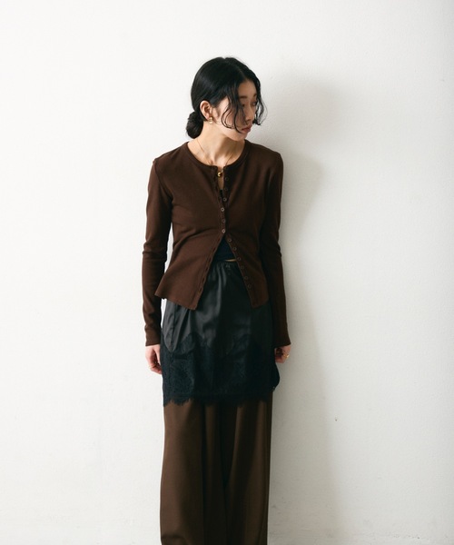 Lutim by u(ルチバイユー)の「Multi-Rib Cardigan/マルチリブカーディガン(カーディガン/ボレロ・レディース・ブラウン/グレー/ナチュラル/ブラック・FREE)」の20枚目の写真