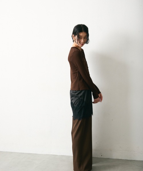 Lutim by u(ルチバイユー)の「Multi-Rib Cardigan/マルチリブカーディガン(カーディガン/ボレロ・レディース・ブラウン/グレー/ナチュラル/ブラック・FREE)」の18枚目の写真