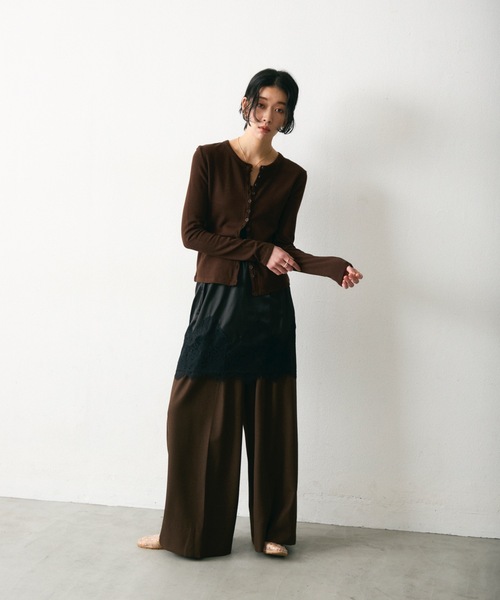 Lutim by u(ルチバイユー)の「Multi-Rib Cardigan/マルチリブカーディガン(カーディガン/ボレロ・レディース・ブラウン/グレー/ナチュラル/ブラック・FREE)」の19枚目の写真