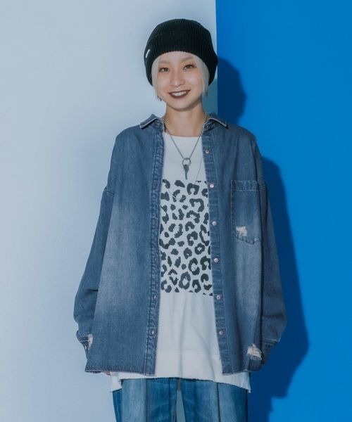 JEANASIS（ジーナシス）の「【みきのすけ企画】ライトオンスデニムシャツ/595523（シャツ/ブラウス・レディース・ブルー/ブラック/ホワイト系その他・FREE）」の20枚目の写真