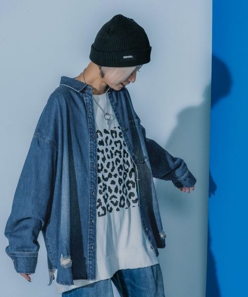 JEANASIS（ジーナシス）の「【みきのすけ企画】ライトオンスデニムシャツ/595523（シャツ/ブラウス・レディース・ブルー/ブラック/ホワイト系その他・FREE）」の21枚目の写真