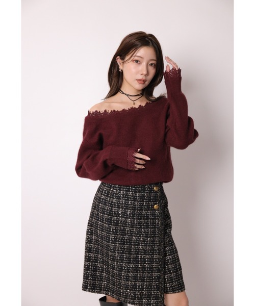 レースふわふわプルオーバー（ニット/セーター）｜Apuweiser-riche