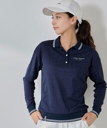 JUN&ROPE' | ペナント柄JQ長袖ポロ(ポロシャツ)