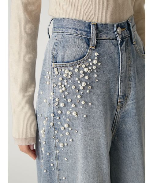 ハイウエストビジューデニム（デニムパンツ）｜FRAY I.D（フレイ