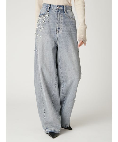 ハイウエストビジューデニム（デニムパンツ）｜FRAY I.D（フレイ