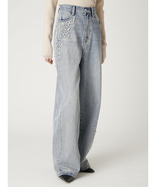 ハイウエストビジューデニム（デニムパンツ）｜FRAY I.D（フレイ