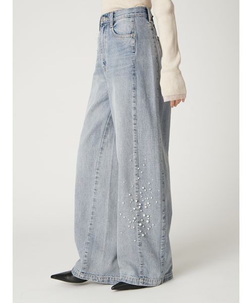 ハイウエストビジューデニム FRAY I.D（フレイアイディー）の「ハイウエストビジューデニム（デニム